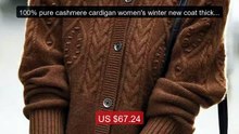 100% pure cashmere cardigan women's winter new coat thickened ... -- Hot Deal 2026 | Limited Offer!