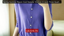 Spring Summer Rayon Cool Sweater Woman O-neck Three Quarter Cardiga... -- Top Rated 2026 | Buy Now!
