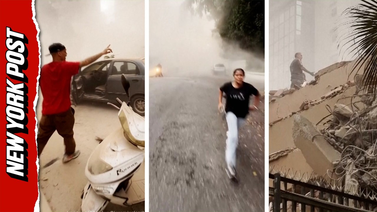 Immediate aftermath shows frightened Venezuelans running in and out of apocalyptic dust clouds