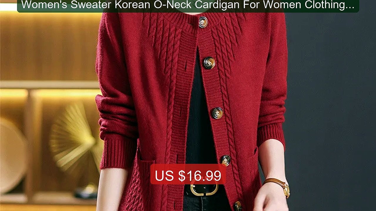 Women's Sweater Korean O-Neck Cardigan For Women Clothing Knit... -- Best Buy 2026 | Great Quality!