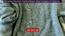 WinvyNee Women's Clothing Merino Wool Cardigans O Neck Long Sl... -- Hot Deal 2026 | Limited Offer!