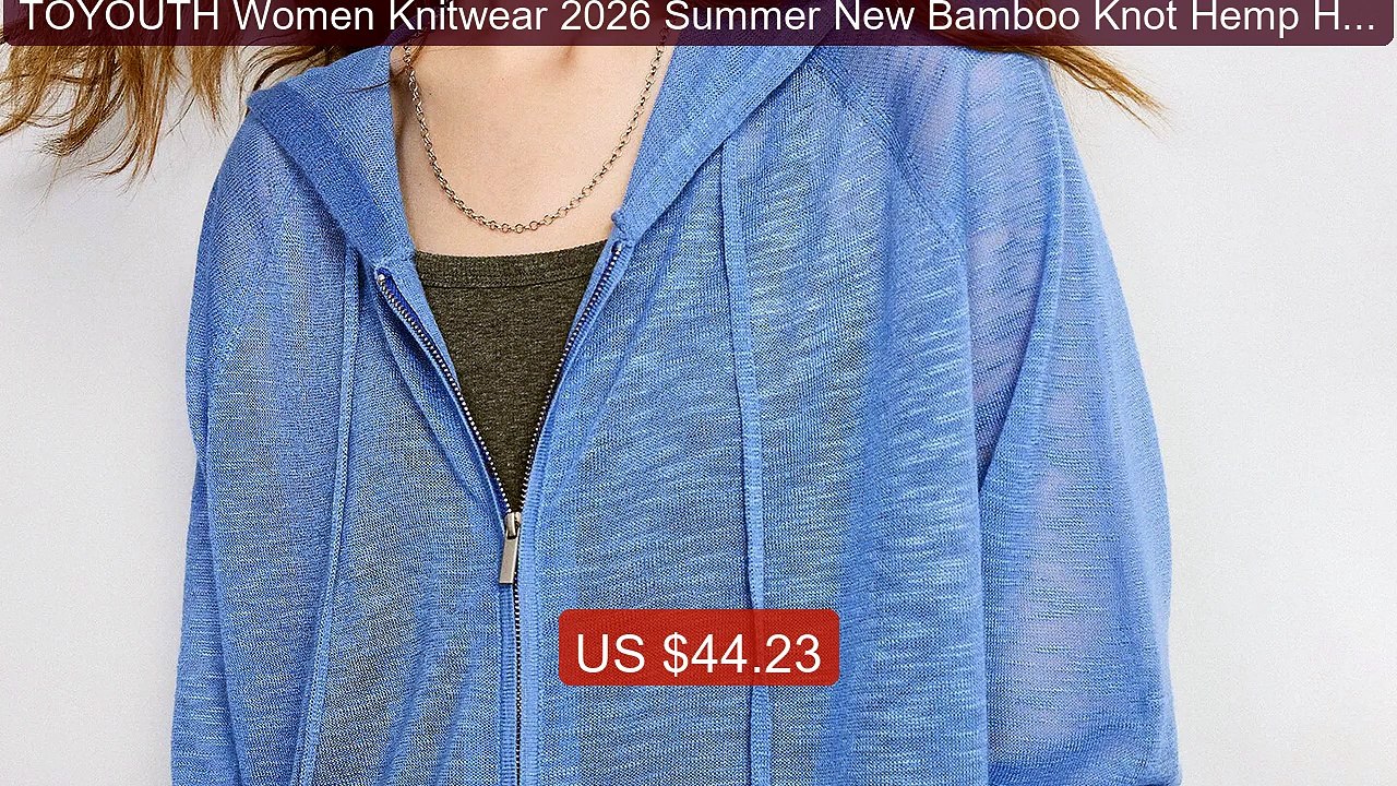 TOYOUTH Women Knitwear 2026 Summer New Bamboo Knot Hemp Hoode... -- Amazing Value 2026 | Must Have!