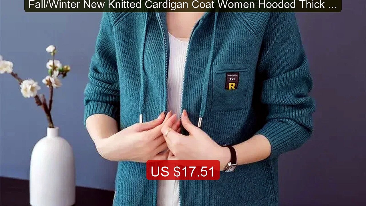 Fall/Winter New Knitted Cardigan Coat Women Hooded Thick Sw... -- Top Pick 2026 | Unbeatable Price!