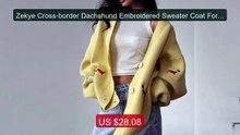 Zekye Cross-border Dachshund Embroidered Sweater Coat For Wom... -- Amazing Value 2026 | Must Have!