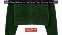 Retro Single Button round Ne Knitted Open Cardigan Women's ... -- Top Pick 2026 | Unbeatable Price!