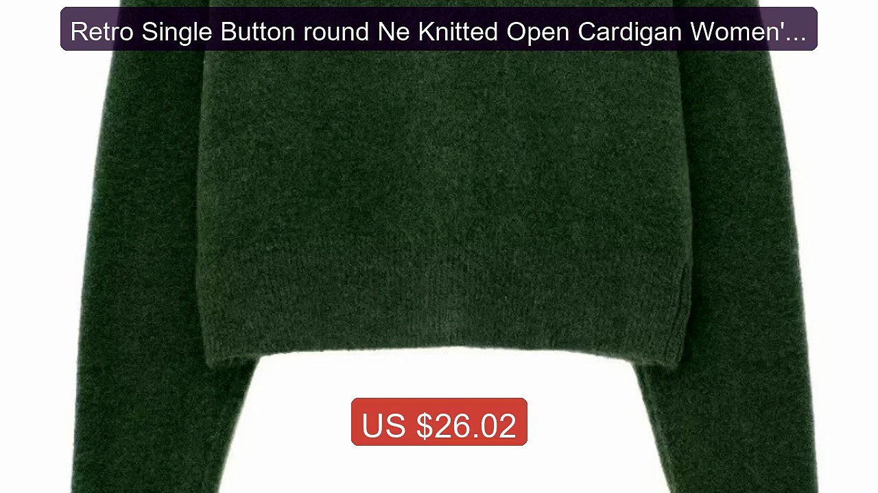 Retro Single Button round Ne Knitted Open Cardigan Women's ... -- Top Pick 2026 | Unbeatable Price!