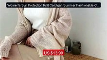 Women's Sun Protection Knit Cardigan Summer Fashionable Casua... -- Amazing Value 2026 | Must Have!