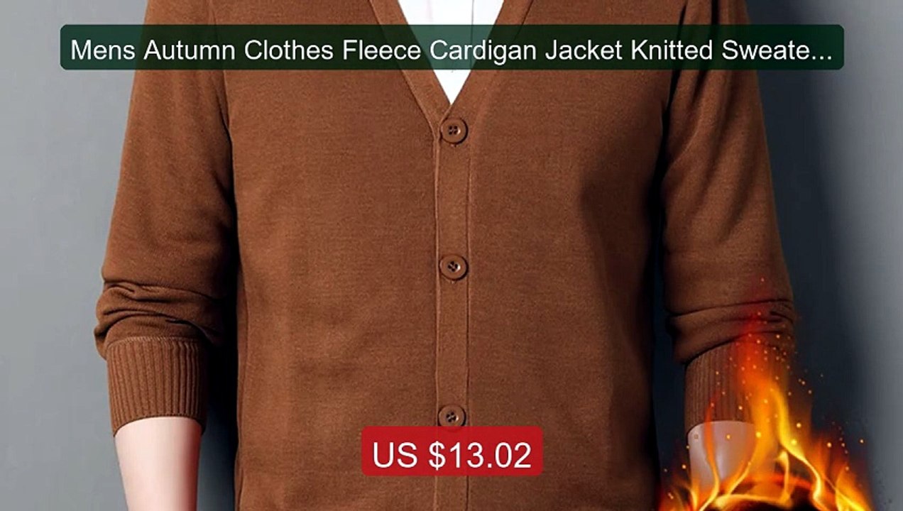 Mens Autumn Clothes Fleece Cardigan Jacket Knitted Sweater Ou... -- Amazing Value 2026 | Must Have!