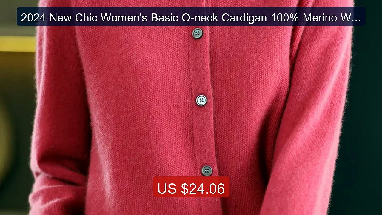 2024 New Chic Women's Basic O-neck Cardigan 100% Merino Woo... -- Top Pick 2026 | Unbeatable Price!