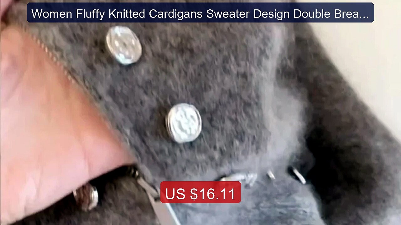 Women Fluffy Knitted Cardigans Sweater Design Double Breasted ... -- Best Buy 2026 | Great Quality!