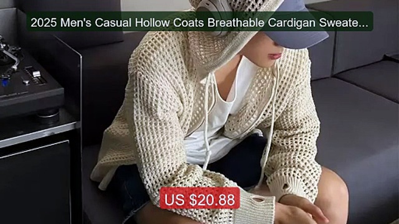 2025 Men's Casual Hollow Coats Breathable Cardigan Sweater Sum... -- Best Buy 2026 | Great Quality!