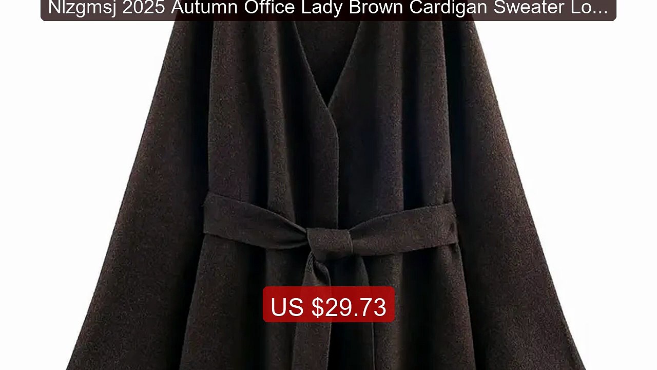 Nlzgmsj 2025 Autumn Office Lady Brown Cardigan Sweater Long Sleeve ... -- Top Rated 2026 | Buy Now!