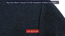 Big Size Men's Casual Full Zip Sweaters Knitted Cardigan with... -- Amazing Value 2026 | Must Have!