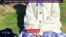 Japanese Casual Sweet Bow Cardigan Y2K Casual Cute Women Swea... -- Amazing Value 2026 | Must Have!