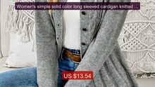 Women's simple solid color long sleeved cardigan knitted sweat... -- Best Buy 2026 | Great Quality!