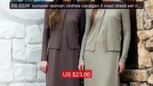AS SS26  summer woman clothes cardigan + maxi dress set natur... -- Amazing Value 2026 | Must Have!