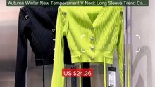 Autumn Winter New Temperament V Neck Long Sleeve Trend Cardigan Sol... -- Top Rated 2026 | Buy Now!