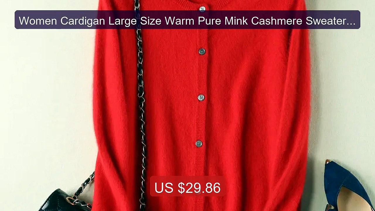 Women Cardigan Large Size Warm Pure Mink Cashmere Sweaters O-n... -- Hot Deal 2026 | Limited Offer!