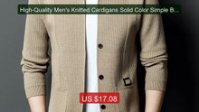 High-Quality Men's Knitted Cardigans Solid Color Simple Busine... -- Hot Deal 2026 | Limited Offer!
