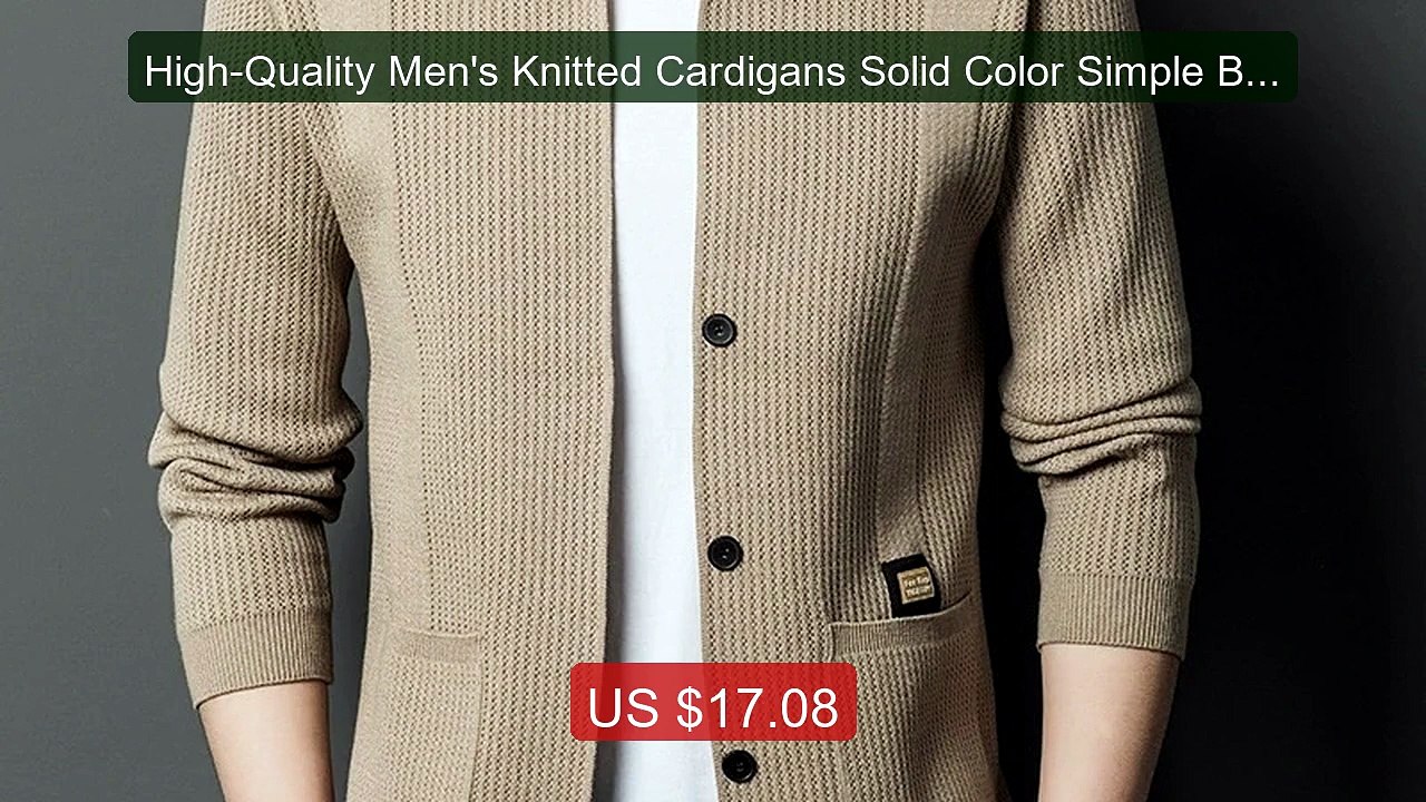 High-Quality Men's Knitted Cardigans Solid Color Simple Busine... -- Hot Deal 2026 | Limited Offer!