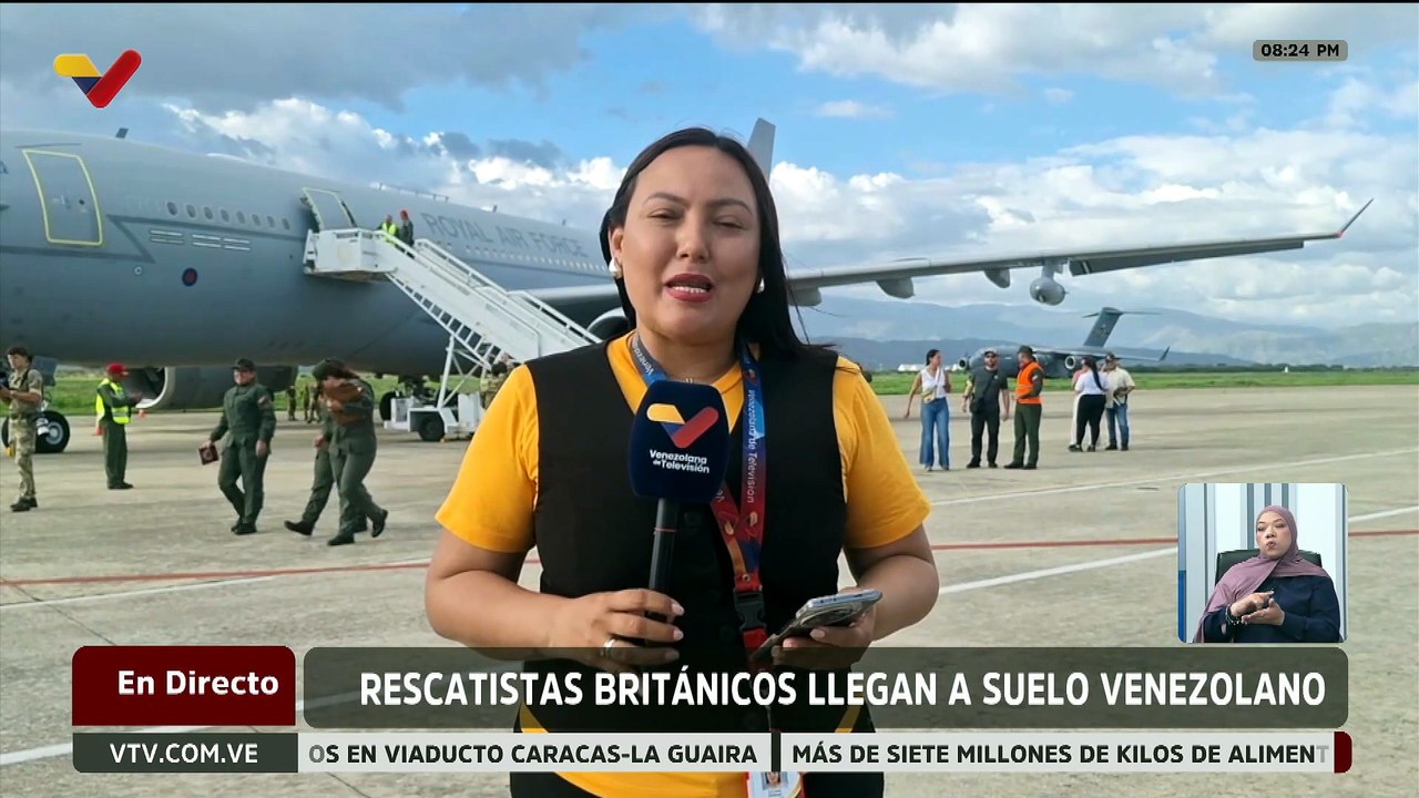 Arriba a Venezuela delegación británica con 80 rescatistas y más de 19 toneladas de insumos