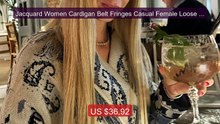 Jacquard Women Cardigan Belt Fringes Casual Female Loose Coat Knit... -- Best Deal 2026 | Shop Now!