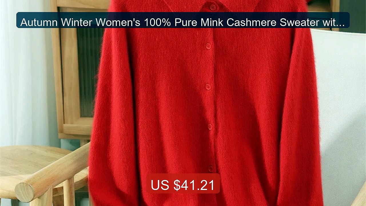Autumn Winter Women's 100% Pure Mink Cashmere Sweater with Pet... -- Hot Deal 2026 | Limited Offer!