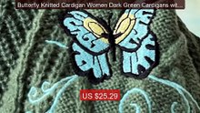 Butterfly Knitted Cardigan Women Dark Green Cardigans with Embroid... -- Best Deal 2026 | Shop Now!