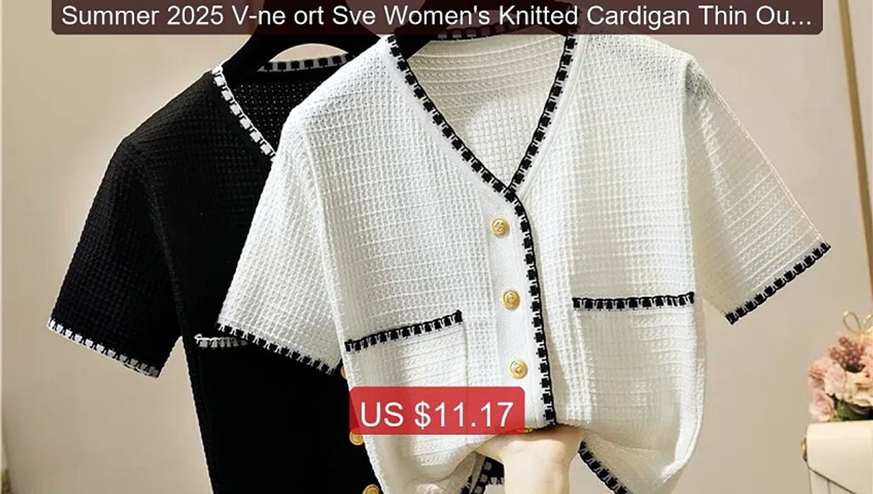 Summer 2025 V-ne ort Sve Women's Knitted Cardigan Thin Outerw... -- Amazing Value 2026 | Must Have!