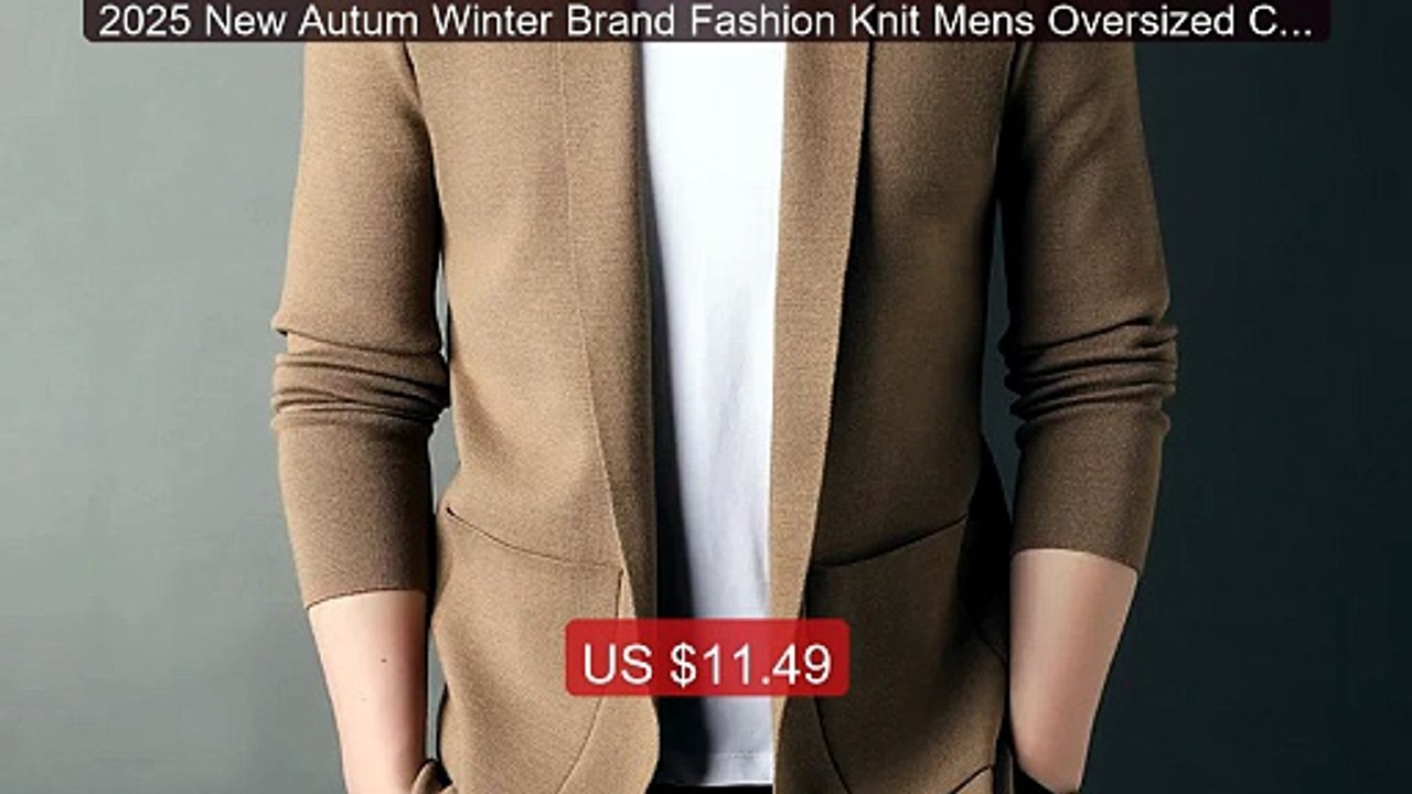 2025 New Autum Winter Brand Fashion Knit Mens Oversized Cardig... -- Best Buy 2026 | Great Quality!