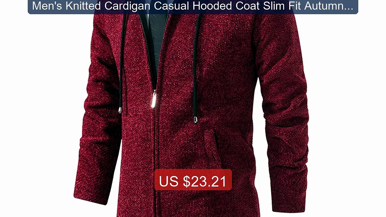 Men's Knitted Cardigan Casual Hooded Coat Slim Fit Autumn and Wint... -- Best Deal 2026 | Shop Now!