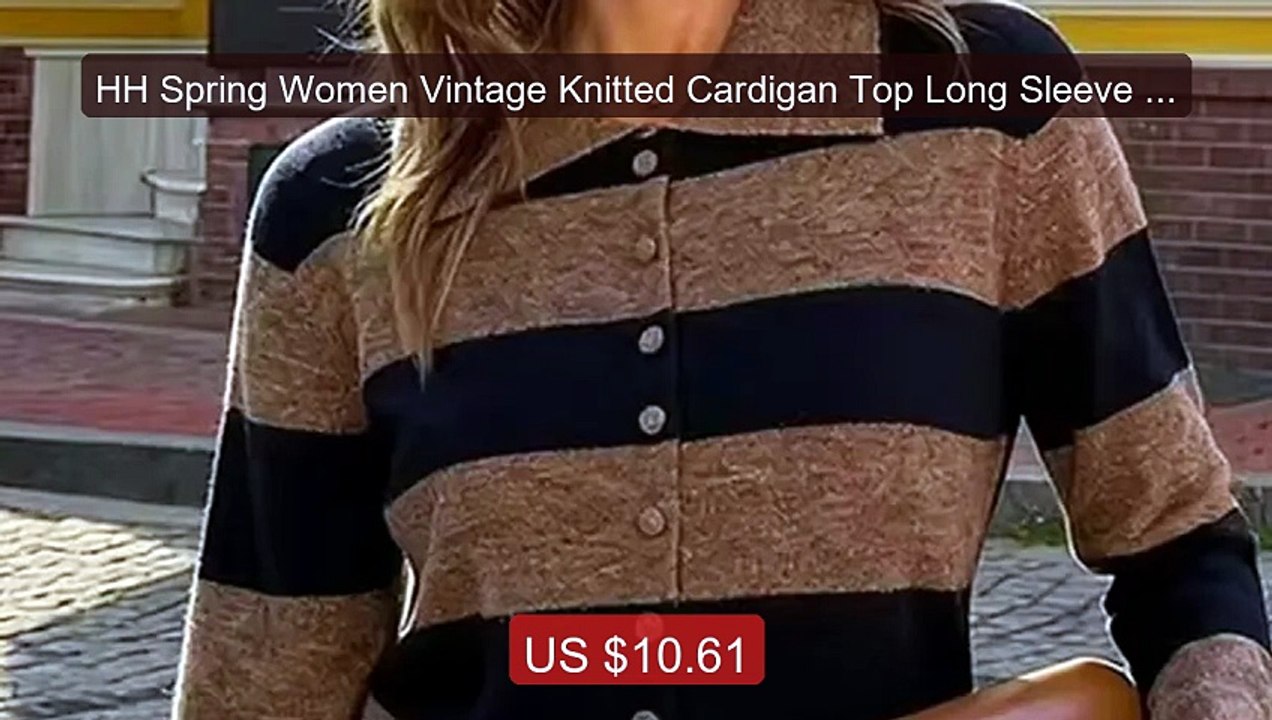 HH Spring Women Vintage Knitted Cardigan Top Long Sleeve Singl... -- Best Buy 2026 | Great Quality!
