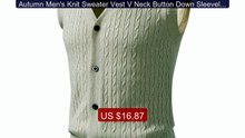 Autumn Men's Knit Sweater Vest V Neck Button Down Sleeveless Cable... -- Best Deal 2026 | Shop Now!