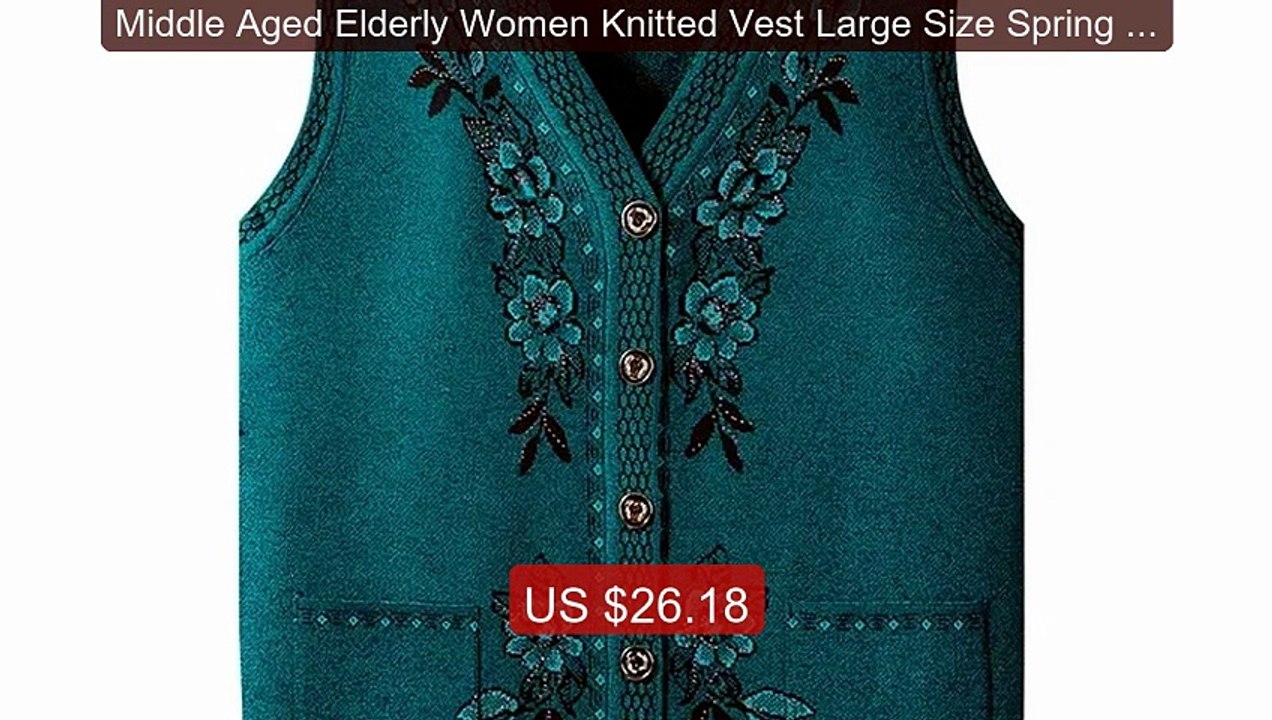 Middle Aged Elderly Women Knitted Vest Large Size Spring Autum... -- Hot Deal 2026 | Limited Offer!
