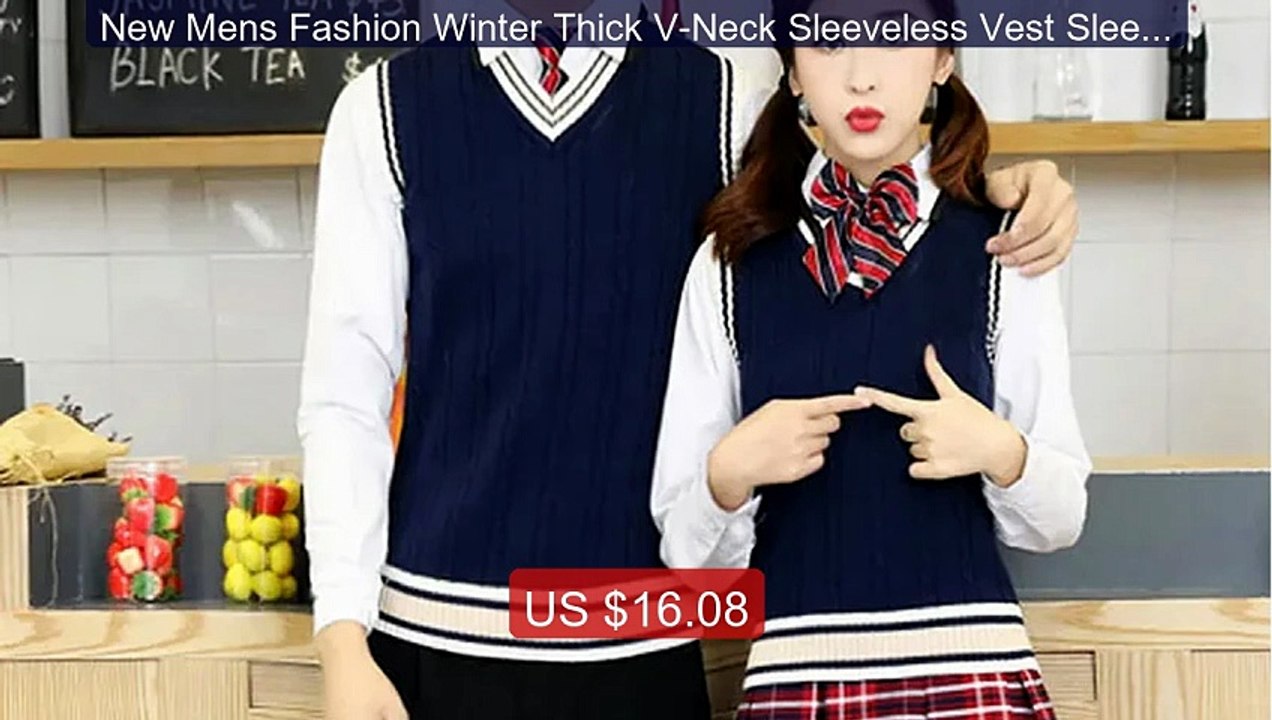 New Mens Fashion Winter Thick V-Neck Sleeveless Vest Sleeve... -- Top Pick 2026 | Unbeatable Price!