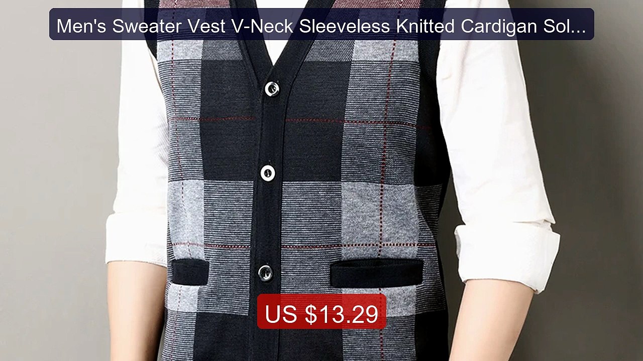 Men's Sweater Vest V-Neck Sleeveless Knitted Cardigan Solid Co... -- Hot Deal 2026 | Limited Offer!