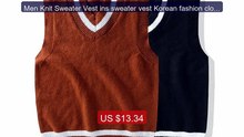 Men Knit Sweater Vest ins sweater vest Korean fashion clothes -- Top Pick 2026 | Unbeatable Price!