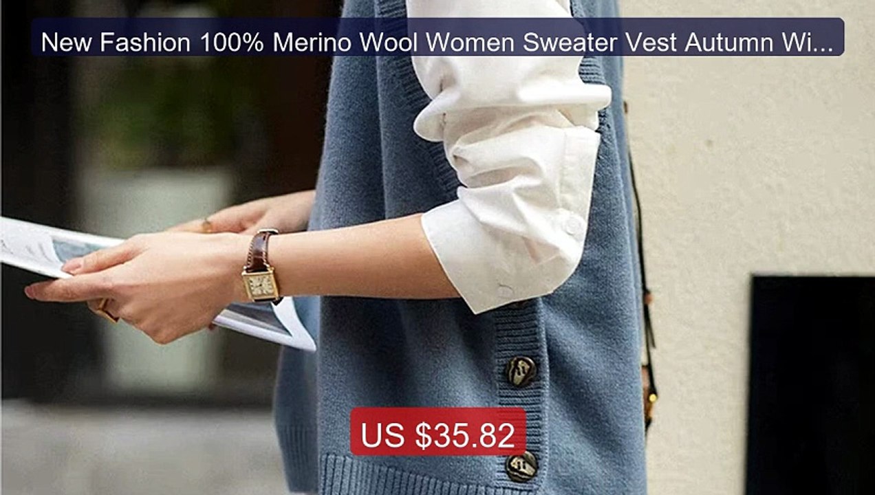 New Fashion 100% Merino Wool Women Sweater Vest Autumn Winter ... -- Best Buy 2026 | Great Quality!