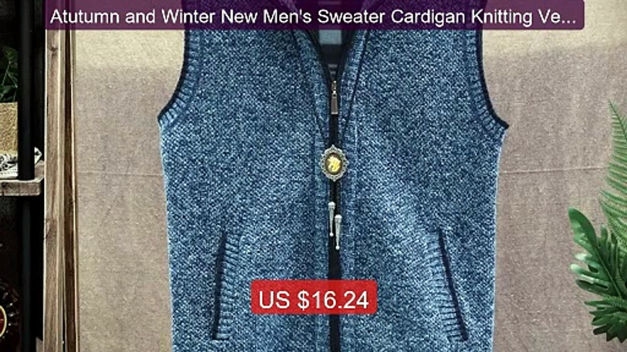Atutumn and Winter New Men's Sweater Cardigan Knitting Vest Da... -- Hot Deal 2026 | Limited Offer!