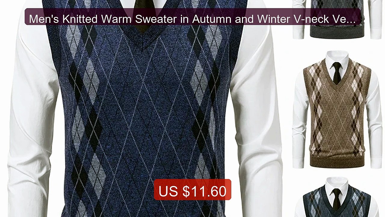 Men's Knitted Warm Sweater in Autumn and Winter V-neck Vest D... -- Amazing Value 2026 | Must Have!