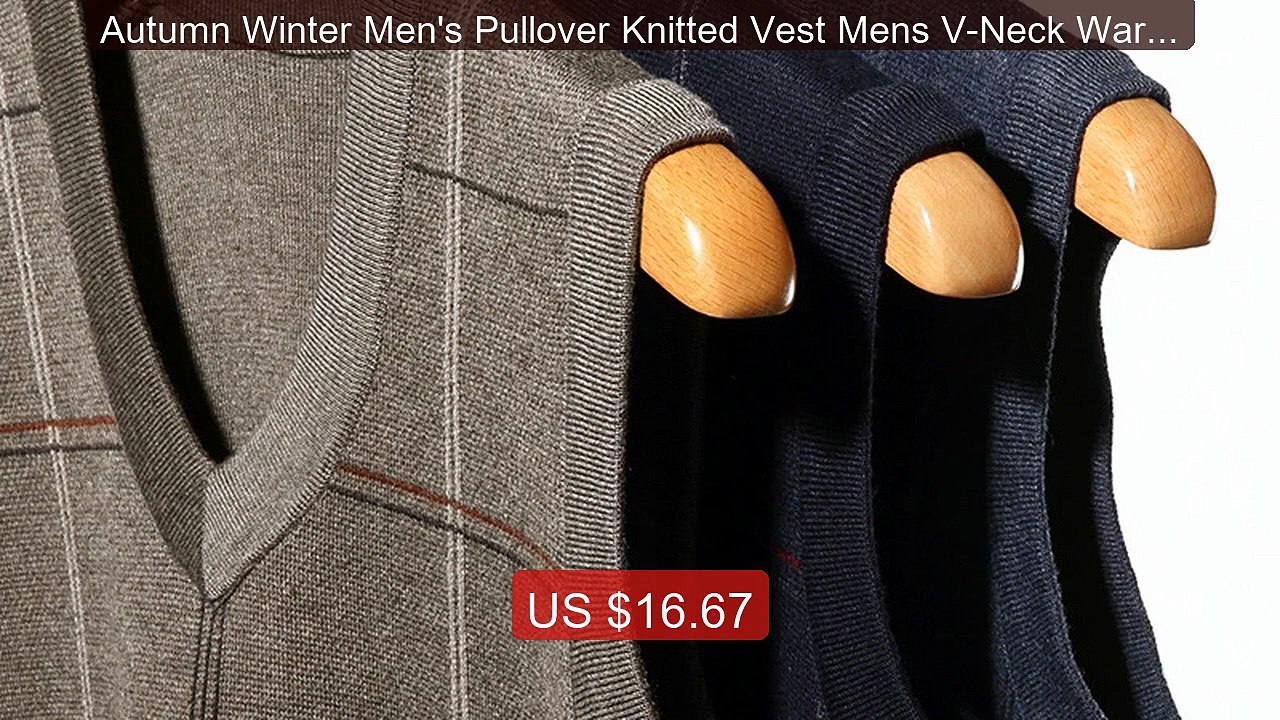 Autumn Winter Men's Pullover Knitted Vest Mens V-Neck Warm Jum... -- Best Buy 2026 | Great Quality!