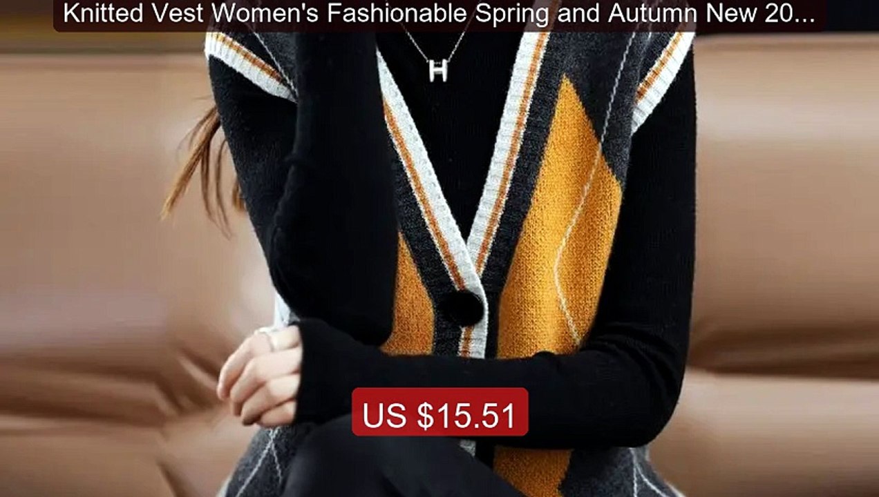 Knitted Vest Women's Fashionable Spring and Autumn New 2024... -- Top Pick 2026 | Unbeatable Price!