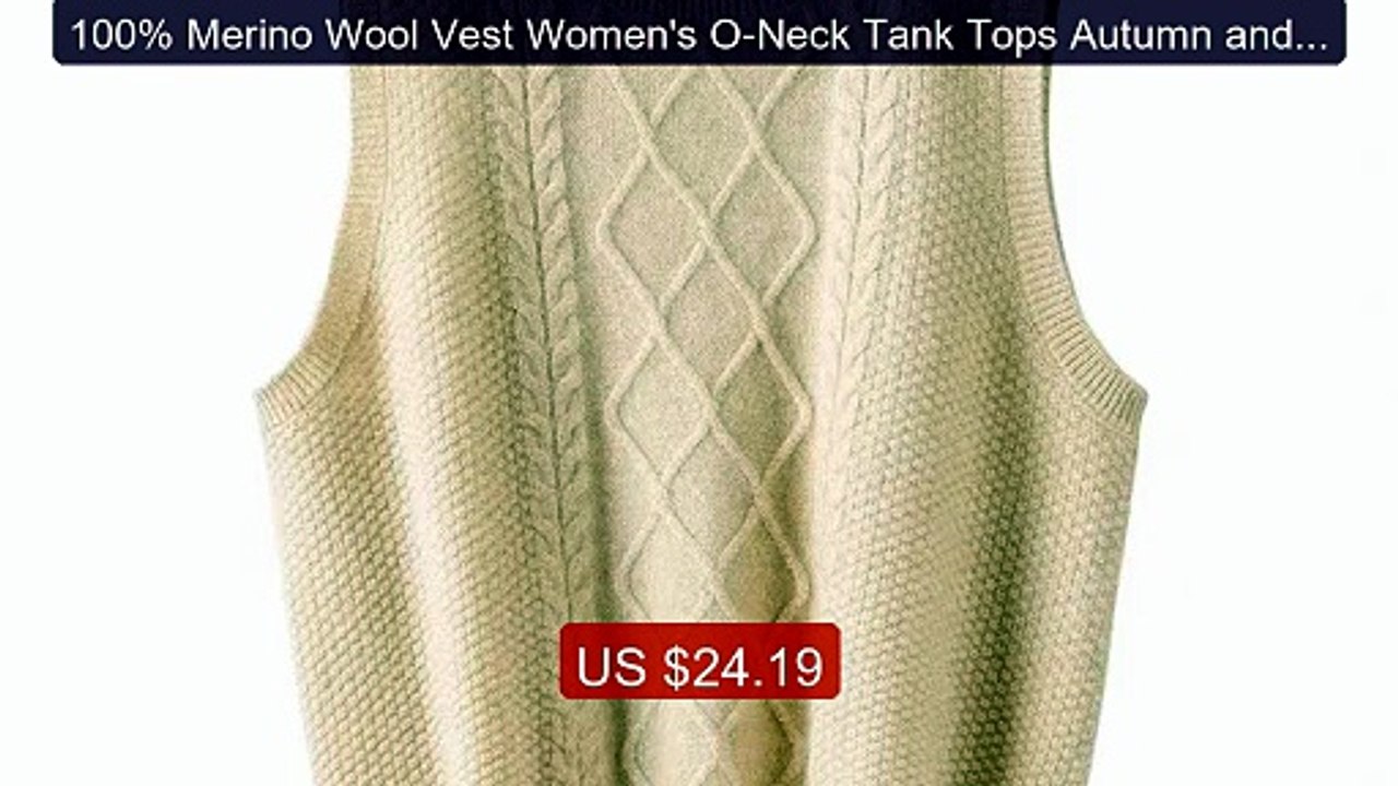 100% Merino Wool Vest Women's O-Neck Tank Tops Autumn and Win... -- Amazing Value 2026 | Must Have!