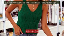 Summer 2026 Women's Knitted Vest Knot Hollow out Design Large ... -- Hot Deal 2026 | Limited Offer!