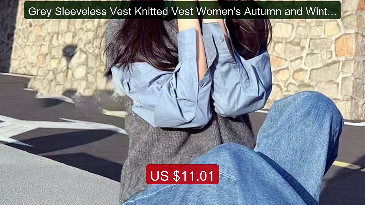 Grey Sleeveless Vest Knitted Vest Women's Autumn and Winter K... -- Amazing Value 2026 | Must Have!