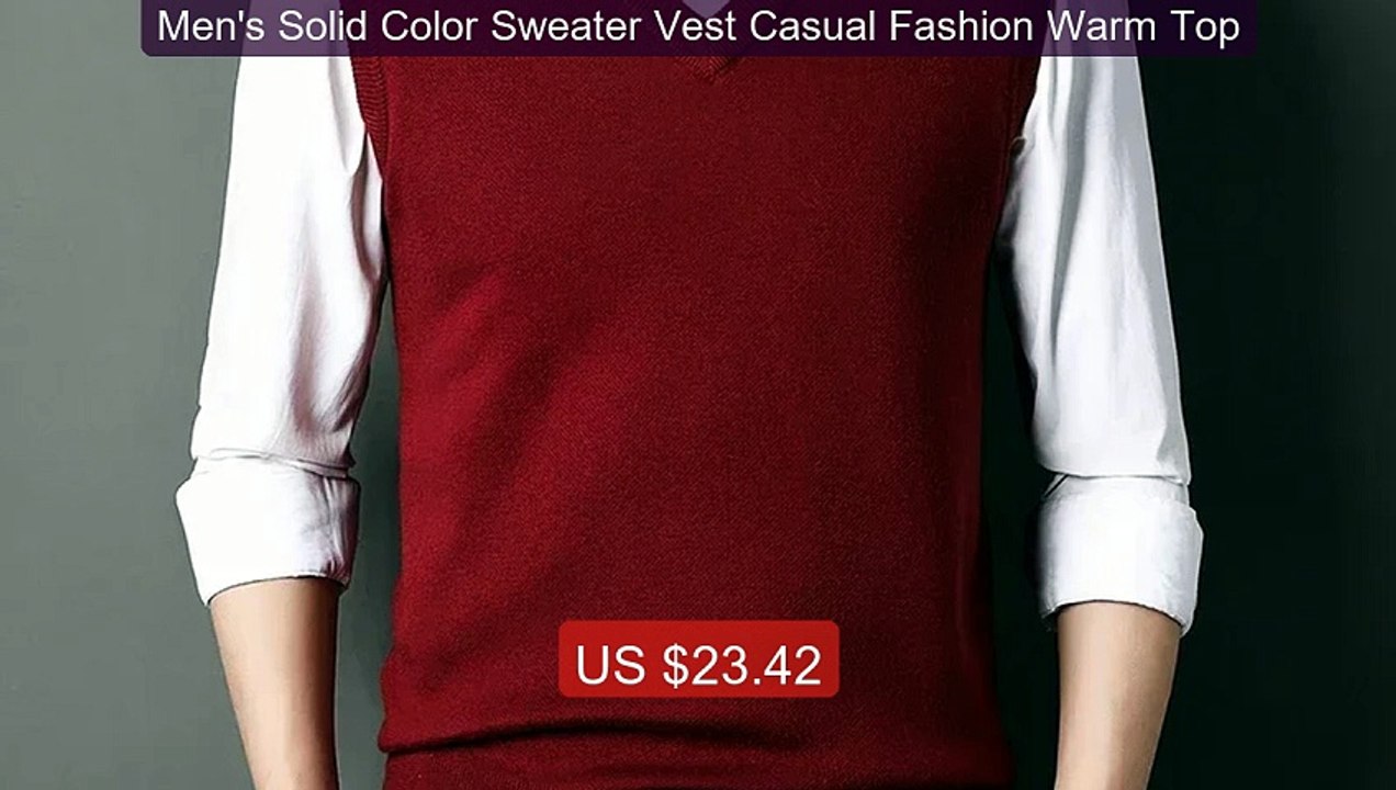 Men's Solid Color Sweater Vest Casual Fashion Warm Top -- Amazing Value 2026 | Must Have!