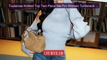 Tuularose Knitted Top Two Piece Set For Women Turtleneck Slee... -- Amazing Value 2026 | Must Have!
