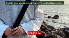 Sweater Vest Men Simple All-match V-neck Solid Sleeveless Mal... -- Amazing Value 2026 | Must Have!