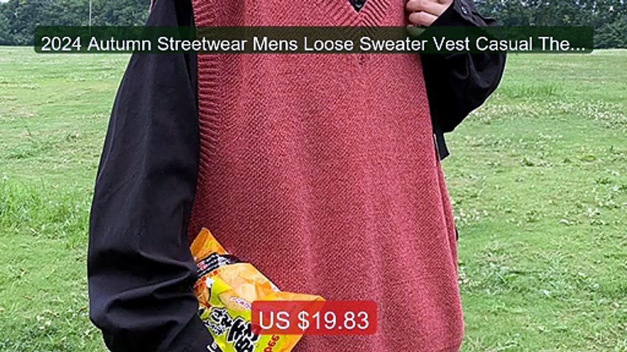 2024 Autumn Streetwear Mens Loose Sweater Vest Casual Therm... -- Top Pick 2026 | Unbeatable Price!