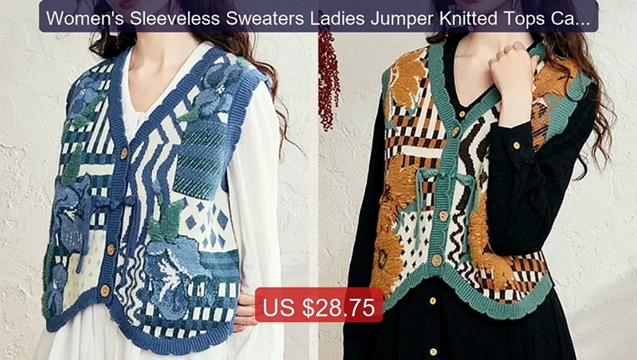 Women's Sleeveless Sweaters Ladies Jumper Knitted Tops Cardigans V... -- Best Deal 2026 | Shop Now!
